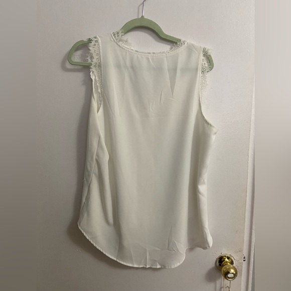 White Lace Detail Tank Top - Picture 4 of 4